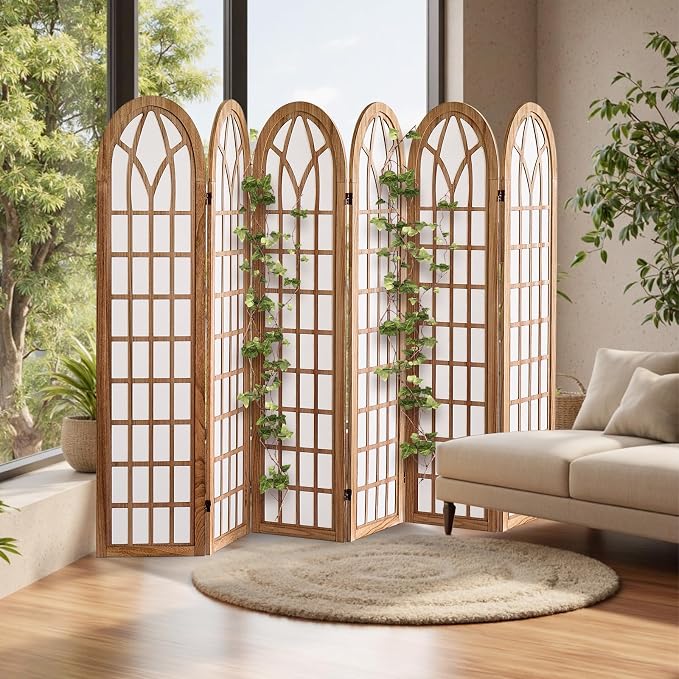 Asnefeli 6 Panel Japanese Room Divider, Shoji Style Partition Divider, Fully - Image 8