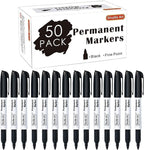 Shuttle Art Permanent Markers, 50 Pack Black Permanent Marker set, Fine Point by ShuttleArt