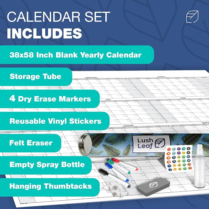 Large Dry Erase Calendar for Wall, Reusable - Image 9