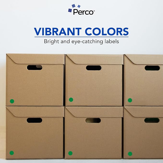 Perco Green 1-Inch Round Circle Dot Sticker Labels - Image 6