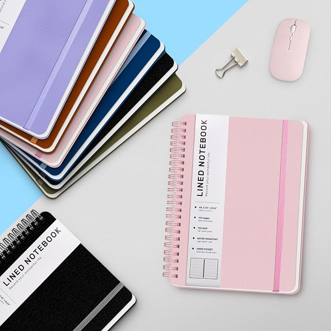 ABERLLS Pink Lined Spiral Journal Notebook - Image 6