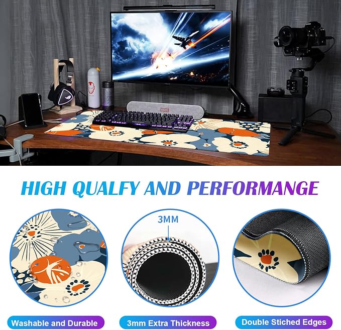 Cute Anime Flower Mouse Pad, Women's Office Desk Accessory Decoration, Expanded - Image 4