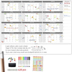 CLEVER CLEAN Large Dry Erase Wall Calendar by CleverClean