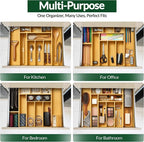 DAVIDOK Expandable Bamboo Drawer Organizer - Image 2