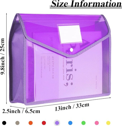 10 Pieces Plastic File Folders Envelope Expanding File Wallet Organizer - Image 2