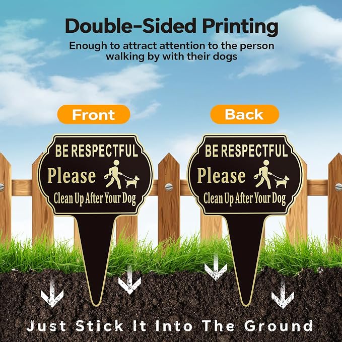 13.6"x9.6" Clean Up after Your Dog Signs Pick Up After Your dog sign - Image 4
