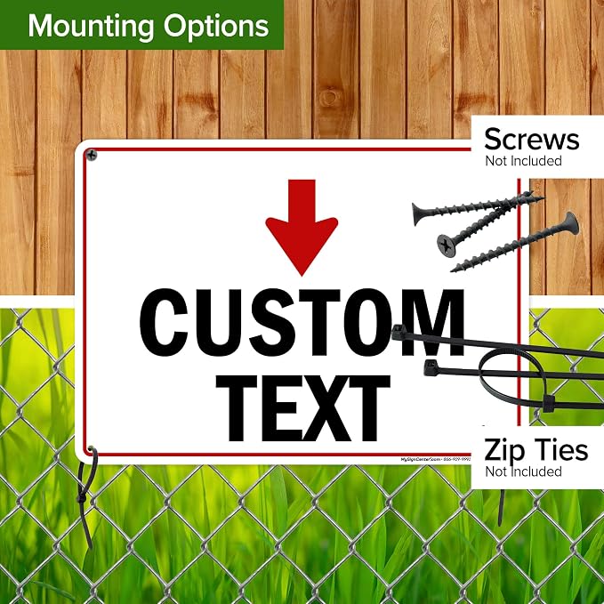 Custom Arrow Directional Sign, Down Arrow, 10x14 Inches, Rust Free .040 Aluminum - Image 5