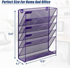 EASEPRES Desk File Organizer Mesh 6-Tier, Hanging Wall Mount Document - Image 7