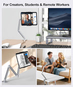 YICOSUN Tablet Arm Mount with Super Grip, Adjustable Foldable Holder & Heavy - Image 5
