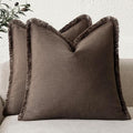 Foindtower Set of 2 Decorative Linen Fringe Throw Pillow Covers Boho Farmhouse by Foindtower
