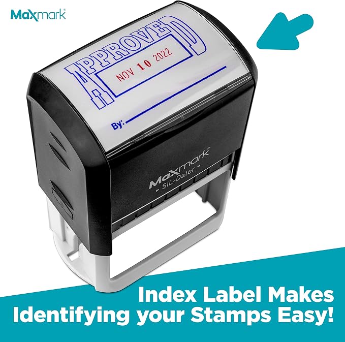 MaxMark Large Self-Inking Rubber Date Office Stamp - Image 4