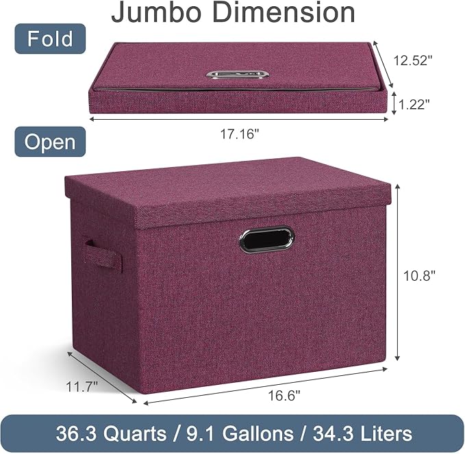 Graciadeco Large 17" 36 Quart Collapsible Stackable Storage Bins - Image 2