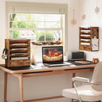 HOOBRO Wall File Organizer, Mail Organizer Wall Mounted, Wooden Literature - Image 2