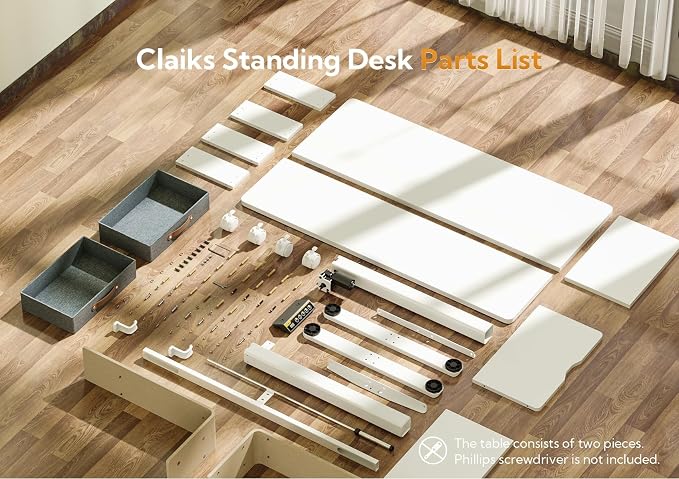 Claiks Standing Desk with Drawers, Stand Up Electric Standing Desk Adjustable - Image 7
