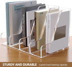 SANRUI 2 Pack Acrylic Magazine File Holder, Vertical File Sorter Holders Desk - Image 3