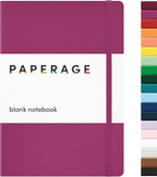 PAPERAGE Blank Journal Notebook, 160 Pages, Medium 5.6 in x 8 in by PAPERAGE