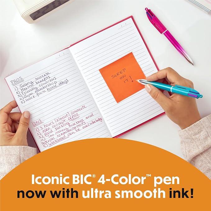 BIC 4 Color Smooth Gradient Retractable Ballpoint Pen - Image 3