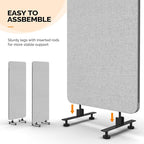 VINGLI Room Divider Screen, Freestanding Privacy Partition Wall, Zipper - Image 4