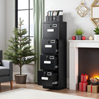 SUXXAN 4 Drawer File Cabinet, Metal Vertical Black Filing Cabinets - Image 4