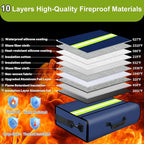 Fireproof Money Bags with Lock-6500°F Fireproof Document Box, 10 Layers - Image 2