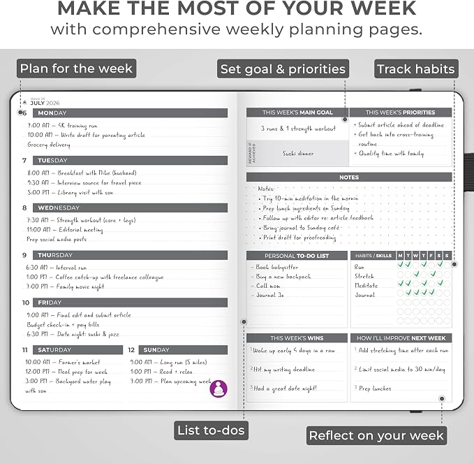 Clever Fox Dated Planner 2026-2027 – Weekly Life Planner Notebook - Image 6