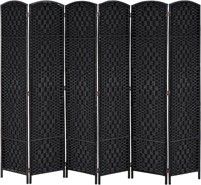 HOMCOM Room Divider, 6 Panel Folding Privacy Screen, 6FT Tall Portable Wicker by HOMCOM