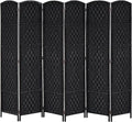 HOMCOM Room Divider, 6 Panel Folding Privacy Screen, 6FT Tall Portable Wicker by HOMCOM
