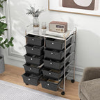 HAPPYGRILL 10-Drawer Rolling Storage Cart, Storage Organizer Cart - Image 2
