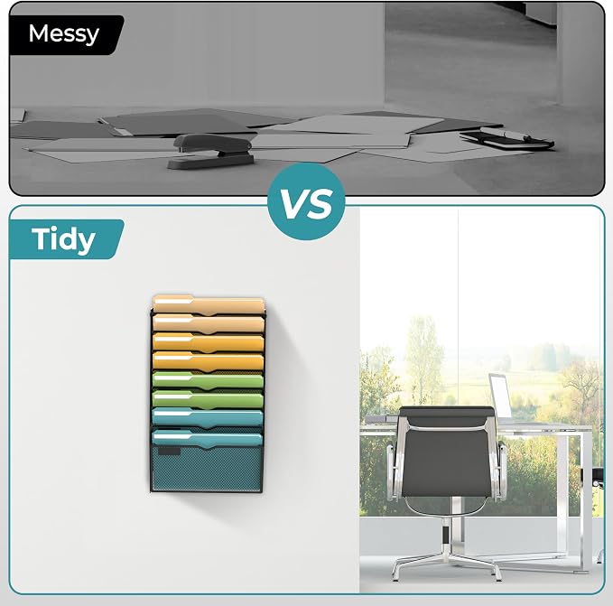 SUPEASY Wall File Organizer Mesh Office Mail Holder, Hanging Wall Organizer - Image 5