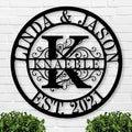 Personalized Metal Name Signs, Split Letter Monogram Wall Decor, Custom Last by Unknown