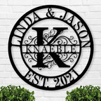 Personalized Metal Name Signs, Split Letter Monogram Wall Decor, Custom Last by Unknown