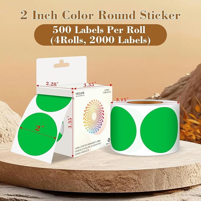 2 Inch Color Coding Round Labels - Image 2