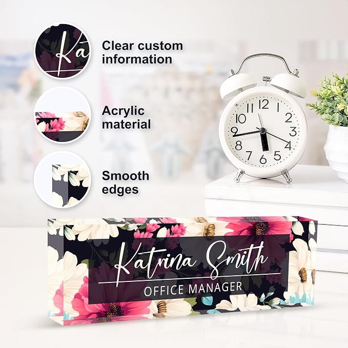 Personalized Name Plate for Desk, Custom Desk Name Plate, Acrylic Name Plate - Image 5