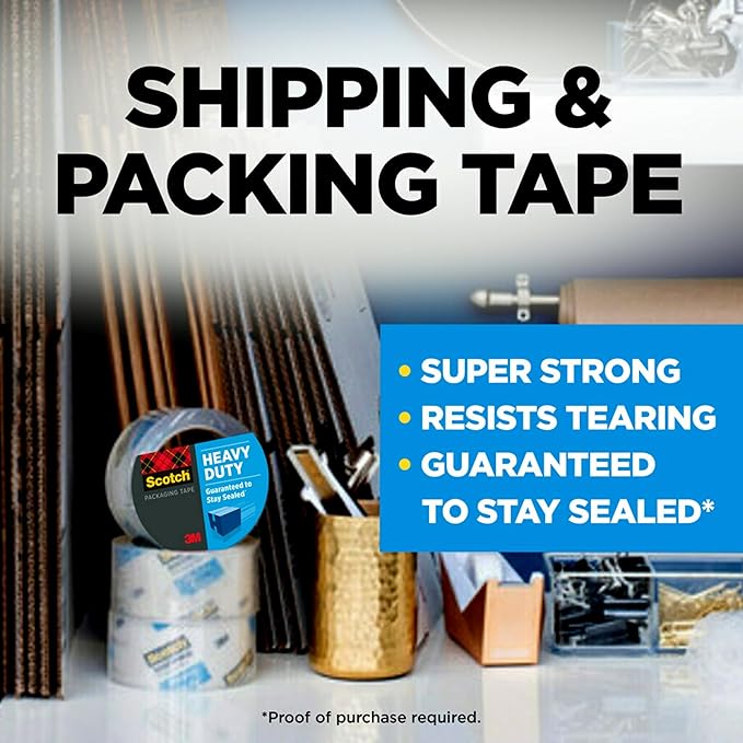Scotch Heavy Duty Shipping Packing Tape, Shipping and Packaging Supplies - Image 2