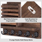 Lwenki Key Holder for Wall – Decorative Wooden Mail Holder and Key Shelf - Image 3