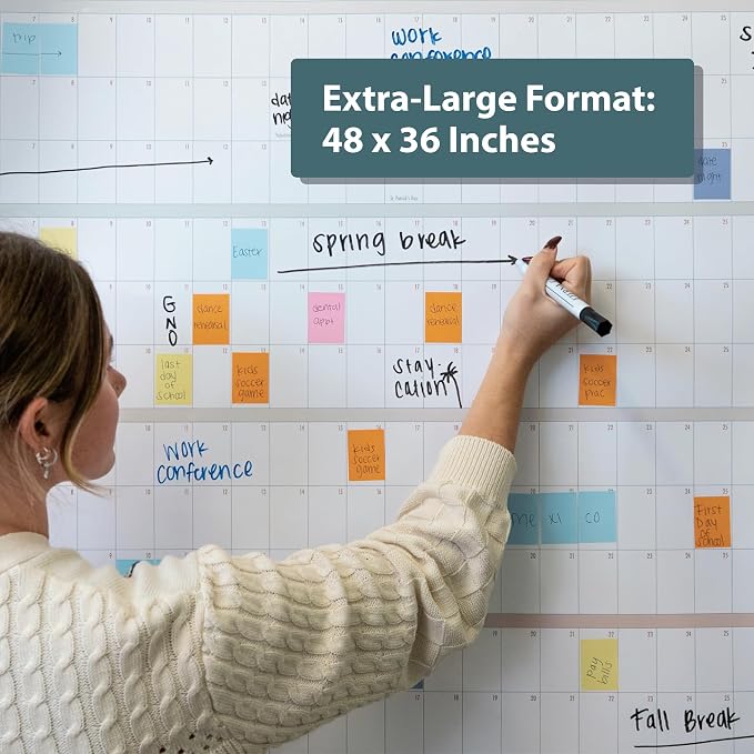 Own the Year GIANT UNDATED Wall Calendar | 4ft x 3ft Full-Year Reusable Dry - Image 2