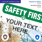 Custom Safety First Sign, OSHA Sign, 12x18 Inches, Rust Free .063 Aluminum - Image 5