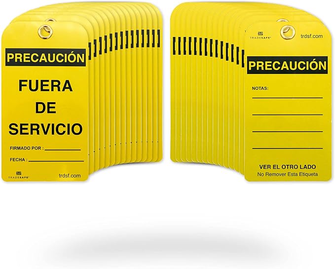 TRADESAFE Spanish Out of Service Tags, Fuera de Servicio by TRADESAFE