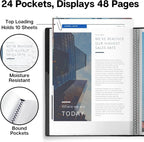 Dunwell Presentation Binder 24-Pocket, Displays 48 Pages, 8.5x11 Portfolio - Image 3