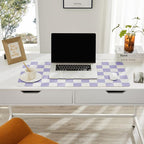Ohocut Checkered Desk Mat, Large Cute Aesthetic Retro PU Leather Computer - Image 4