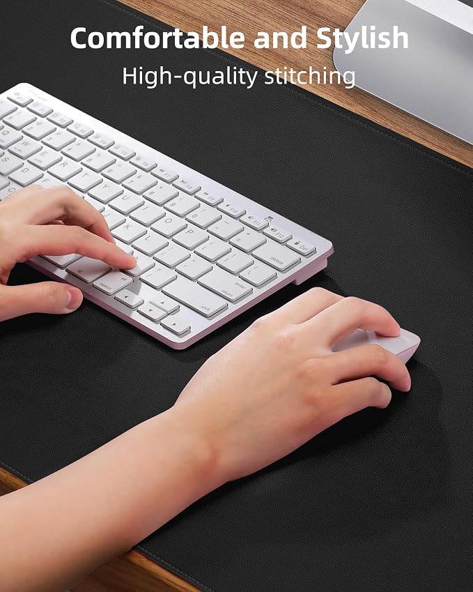 Leather Desk Pad Protector, Mouse Pad, Office Desk Mat, Non-Slip PU Leather - Image 3