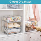 Vtopmart 3 Pack Stackable Storage Drawers, Easily Assemble Acrylic Bathroom - Image 6