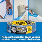 ScotchBlue PROSharp Painter's Tape 1.5 Inch Wide 3 Rolls Blue Tape Protects - Image 4