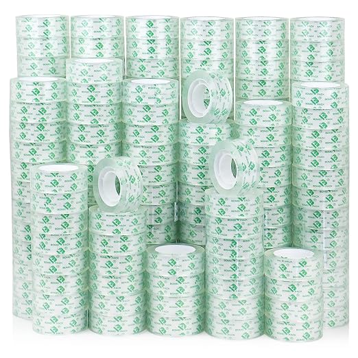 BOMEI PACK 192Rolls Crystal Clear Tape Refills by BOMEIPACK