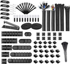189PCS Cable Management Kit, 6 Cable Sleeve40 Cable Clips by Ourart