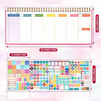 MOSA BEAR Undated Weekly Planner, 60-Week Horizontal Layout Desk Planner Daily - Image 2