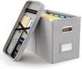 Oterri File Organizer with Lid, Hanging Filing Box with Mesh Pocket, Document by Oterri