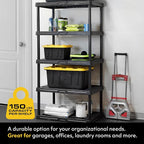CX 5-Tier Plastic Storage Shelving Unit, Heavy Duty, 150lbs Per Shelf Capacity - Image 3