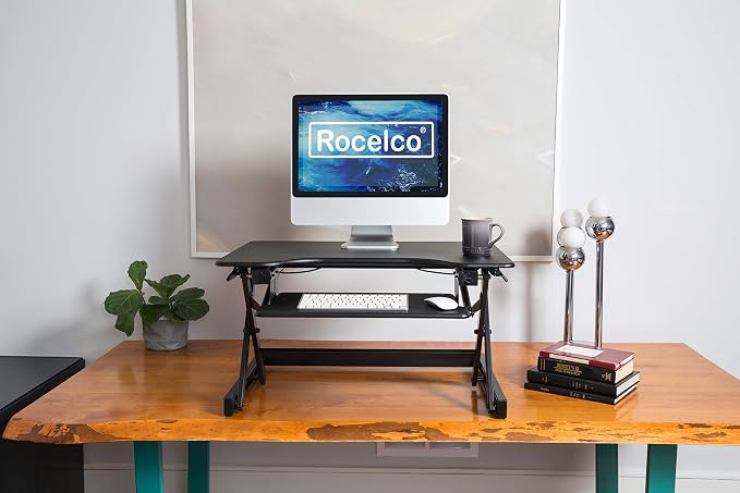 Rocelco 32" Height Adjustable Standing Desk Converter BUNDLE - Image 7
