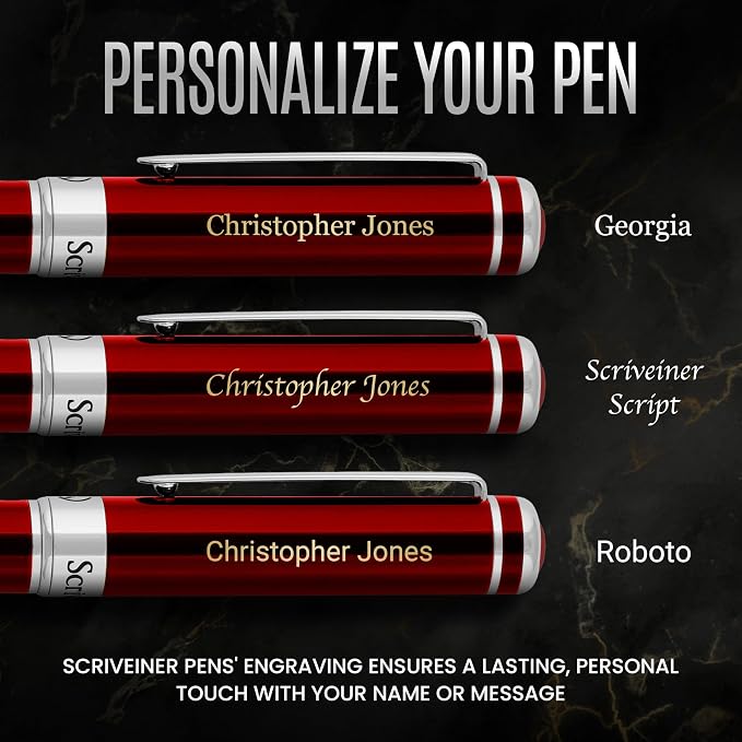 Scriveiner Personalized Deep Crimson Red Pen - Image 2